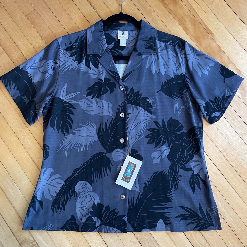 KAHALA NWT Silk Hawaiian Aloha Camp Button Shirt Maui Jim Limited Edition Parrot